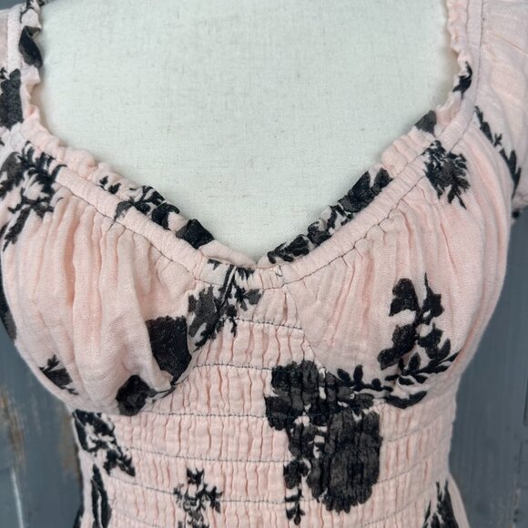 Free People Cream and Black Floral Midi Dress - Picture 6 of 16
